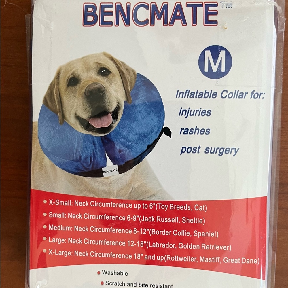 Inflatable Recovery collar for medium dogs. Fits neck 8-12 inches.